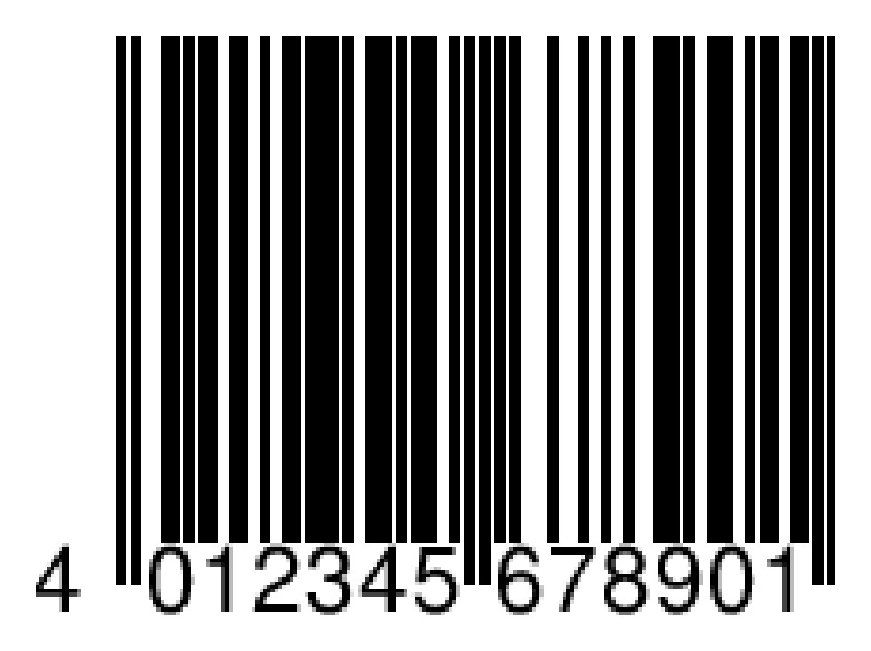 EAN-13-Strichcode mit 13-stelliger GTIN darunter